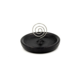 Bruciatore a spirale per carta aromatica in legno nero