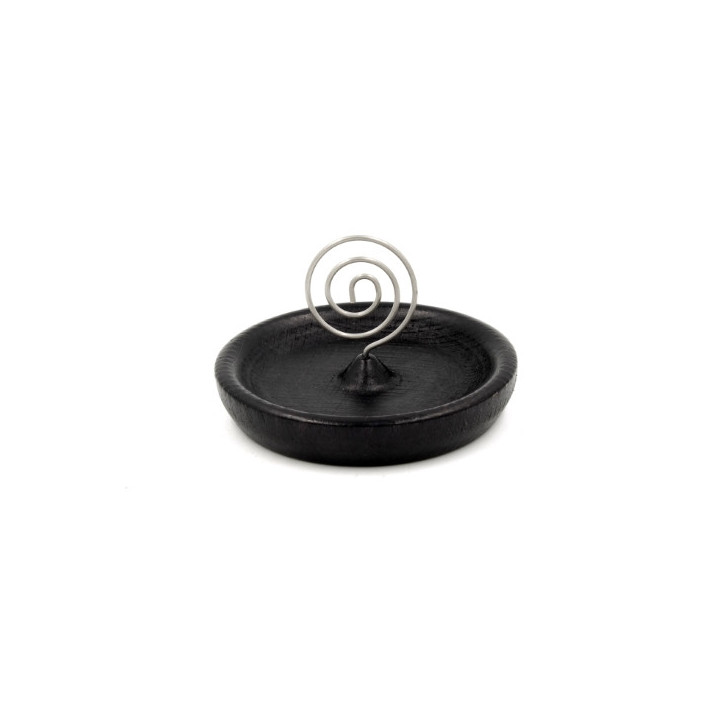 Bruciatore a spirale per carta aromatica in legno nero
